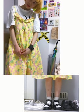 「だぼだぼ」｜「アイテム（ワンピース/ドレス）」を使った、おさかべさやこさん（レディース・155cm）の夏コーディネート