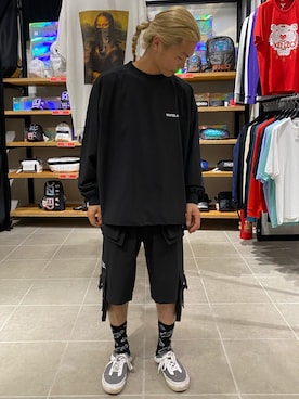 「WHITELAND（ホワイトランド）のアイテム（スウェット）」を使った、佐藤友則さん（メンズ・165cm）の夏コーディネート