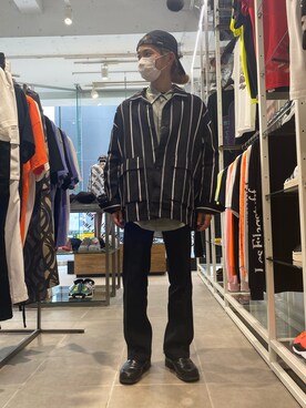 「WHITELAND（ホワイトランド）のWHITELAND/ホワイトランド/リネンシャツ（シャツ/ブラウス）」を使った、佐藤友則さん（メンズ・165cm）の夏コーディネート