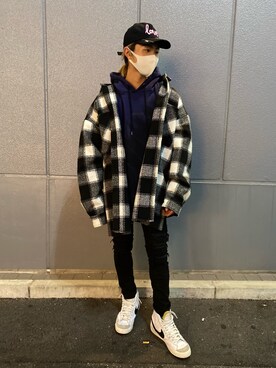 「L.H.P Private Brand（エルエイチピープライベートブランド）のアイテム（トップス）」を使った、佐藤友則さん（メンズ・165cm）の秋コーディネート