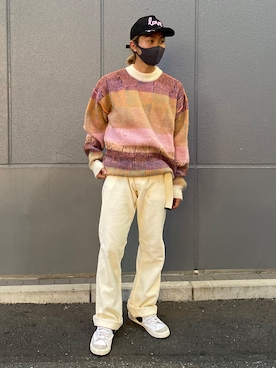 「BOTTER（ボッター）のアイテム（キャップ）」を使った、佐藤友則さん（メンズ・165cm）の冬コーディネート