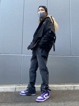 「DANKE SCHON（ダンケシェーン）のDankeSchon/ダンケシェーン/撥水ストレッチナイロンカーゴシャツ（シャツ/ブラウス）」を使った、佐藤友則さん（メンズ・165cm）の冬コーディネート