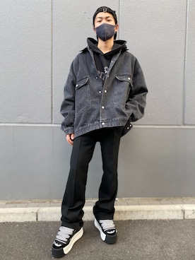 「L.H.P（エルエイチピー）のアイテム（シューズ）」を使った、佐藤友則さん（メンズ・165cm）の冬コーディネート