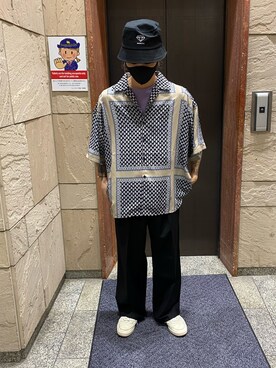 「KaneZ（ケインズ）のアイテム」を使った、佐藤友則さん（メンズ・165cm）の夏コーディネート