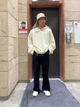 「KaneZ（ケインズ）のアイテム」を使った、佐藤友則さん（メンズ・165cm）の夏コーディネート