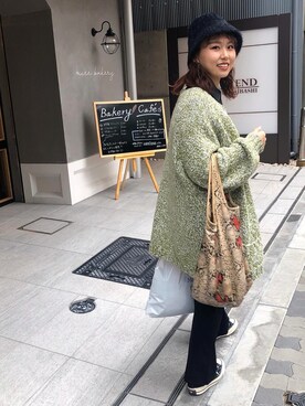 「H&M（エイチ・アンド・エム）のアイテム（ハット）」を使った、ayanoさん（レディース・158cm）の冬コーディネート