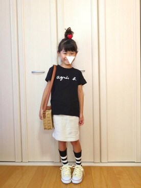 姫まりさんの「S137 E TS　ロゴTシャツ」を使ったコーディネート