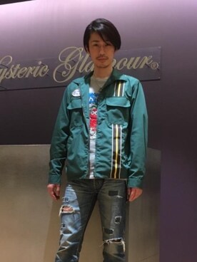 「レーシングジャケット」｜「アイテム（デニムパンツ）」を使った、Paulさん（メンズ・175cm）の春コーディネート
