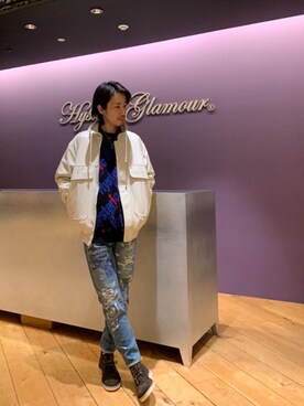 「レザーコーデ」｜「アイテム（ブルゾン）」を使った、Paulさん（メンズ・175cm）の春コーディネート