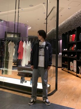 「コラボレーション」｜「アイテム（ナイロンジャケット）」を使った、Paulさん（メンズ・175cm）の夏コーディネート