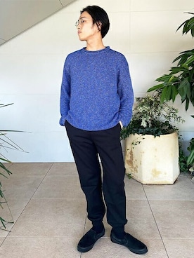 「COLUMN（コラム）のアイテム（スウェットパンツ）」を使った、ESTNATION MENSさん（メンズ・180cm）の冬コーディネート