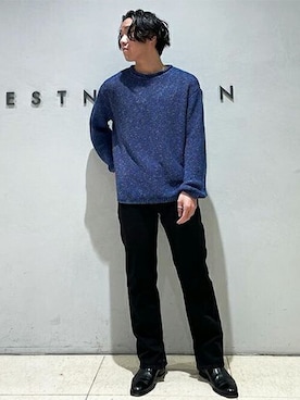 「COLUMN（コラム）のアイテム（トップス）」を使った、ESTNATION MENSさん（メンズ・176cm）の冬コーディネート