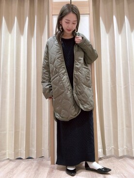 「キルティングコート」｜𝕊𝔸𝔼さん（レディース・153cm）の秋コーディネート