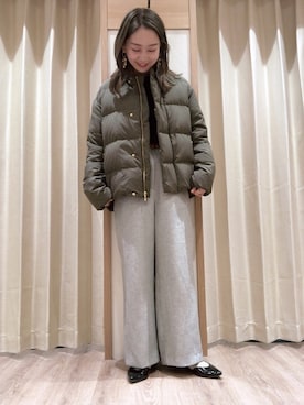 「Te chichi（テチチ）のアイテム（ダウンジャケット/コート）」を使った、𝕊𝔸𝔼さん（レディース・153cm）の秋コーディネート