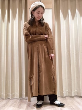「Te chichi（テチチ）のアイテム（ハンチング/ベレー帽）」を使った、𝕊𝔸𝔼さん（レディース・153cm）の秋コーディネート