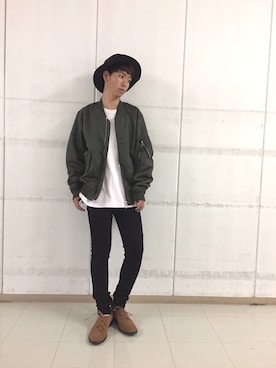「Confirm（コンファーム）のアイテム（MA-1）」を使った、コンファーム・イルズ 京都五条さん（メンズ・175cm）の秋コーディネート