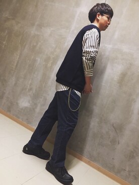 「Confirm（コンファーム）のアイテム」を使った、コンファーム・イルズ 京都五条さん（メンズ・175cm）の春コーディネート