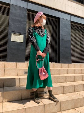 ピンク系のアイテムを使った 緑 の人気ファッションコーディネート Wear