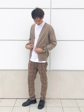 「SOYOUS（ソユーズ）のアイテム（パンツ）」を使った、きやたくさん（メンズ・182cm）の秋コーディネート