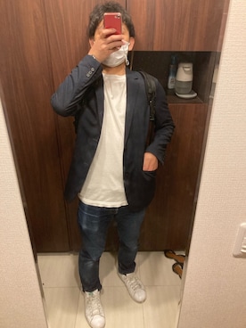「PLST（プラステ）のアイテム（ジャケット/アウター）」を使った、SHIMさん（メンズ・165cm）の春コーディネート