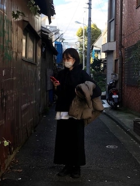 「アイテム（マウンテンパーカー、ブラウン系）」を使った、Live Youngさん（レディース・163cm）の冬コーディネート