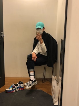 「H&M（エイチ・アンド・エム）のアイテム（ソックス/靴下、ホワイト系）」を使った、hiiiirooootooooさん（メンズ・181cm）の春コーディネート