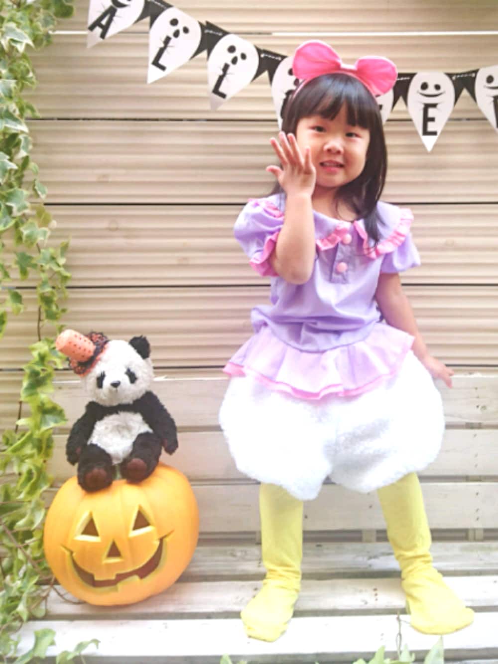 「ハロウィン、デイジー、ディズニー」｜「パーティー🎃のアイテム（ラッピングキット、その他）」を使った、＊momochan＊さん（キッズ・90cm）の秋コーディネートの1枚目の写真