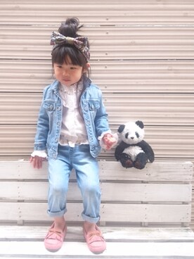 「no brand（ノーブランド）のアイテム（モカシン/デッキシューズ）」を使った、＊momochan＊さん（キッズ・90cm）の冬コーディネート