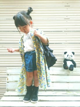 「ガウン」｜「アイテム（ワンピース/ドレス）」を使った、＊momochan＊さん（キッズ・90cm）の春コーディネート