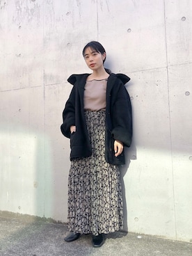 「コーディネート」｜「アイテム（ムートンコート）」を使った、mayukoさん（レディース・158cm）の冬コーディネート