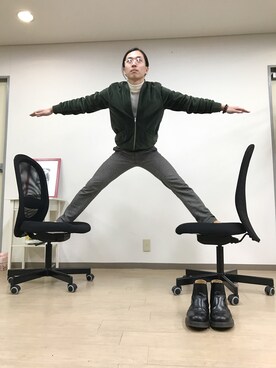 「リブニット」｜「アイテム（ブルゾン）」を使った、seiさん（メンズ・171cm）の冬コーディネート