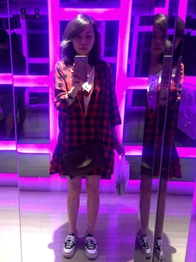 「アイテム（アンサンブル、レッド系）」を使った、JO.sèphine💋さん（レディース・164cm）の秋コーディネート