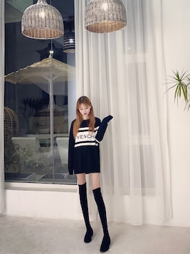 「STUART WEITZMAN（スチュアートワイツマン）のアイテム（ブーツ）」を使った、Went さん（レディース・165cm）の冬コーディネート