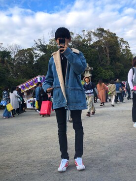 「H&M DIVIDED（エイチアンドエム　ディヴァイデッド）のアイテム（ジャケット/アウター）」を使った、Ivu_ibuさん（メンズ・170cm）の秋コーディネート
