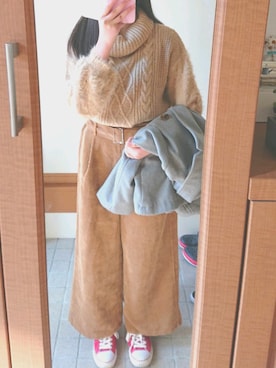 「koe（コエ）のアイテム（ピーコート）」を使った、ayaharuさん（レディース・156cm）の冬コーディネート