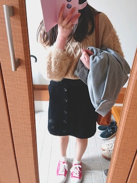 「koe（コエ）のアイテム（ピーコート）」を使った、ayaharuさん（レディース・156cm）の冬コーディネート