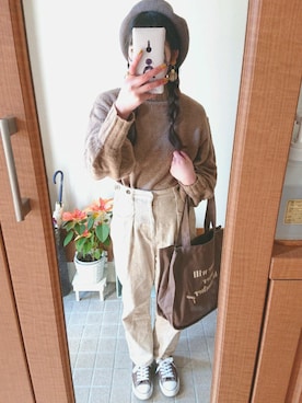 「index（インデックス）のアイテム（帽子）」を使った、ayaharuさん（レディース・157cm）の冬コーディネート