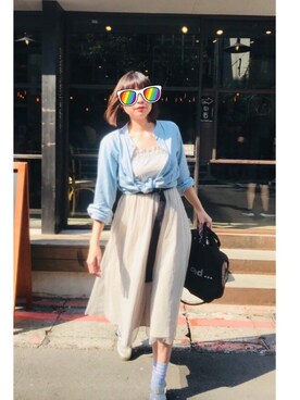 「blue」｜「アイテム（レッグウェア）」を使った、yifan3388さん（レディース・170cm）の秋コーディネート