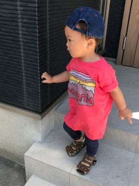 「OLD NAVY（オールドネイビー）のアイテム（帽子）」を使った、KANKANさん（キッズ・80cm）の夏コーディネート