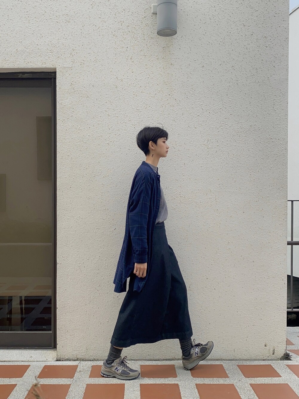 「ootd、冬、New Balance、MUJI、無印良品」｜「無印良品のアイテム（シャツ/ブラウス、その他）」を使った、Xiさん（レディース・163cm）の冬コーディネートの1枚目の写真