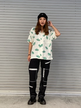 「アロハシャツ」｜畑中麻弥さん（レディース・165cm）の秋コーディネート