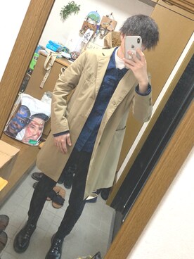 「BEAMS（ビームス）のアイテム（チェスターコート）」を使った、ゆさん（メンズ・172cm）の冬コーディネート