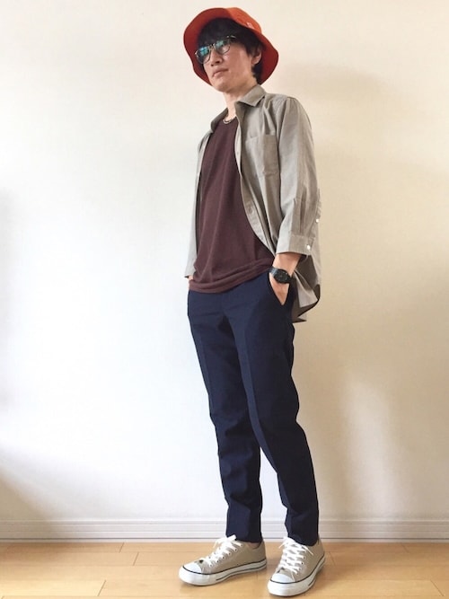 nao使用「danton(danton nylon taffeta ハット)」的時尚穿搭