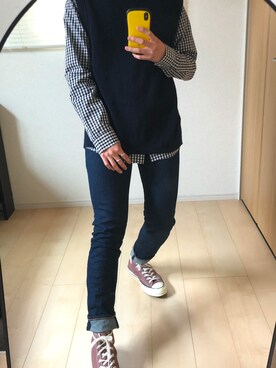 「H&M（エイチ・アンド・エム）のアイテム（シャツ/ブラウス）」を使った、ともやさん（メンズ・165cm）の春コーディネート