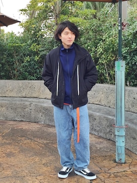 「アイテム（ジャージ）」を使った、イリザワさん（メンズ・170cm・20代）の冬コーディネート
