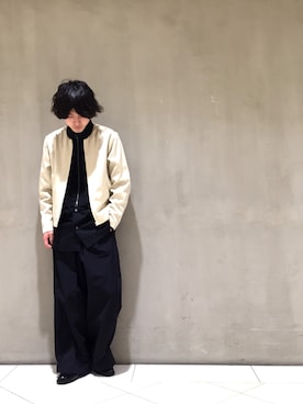 「BLACK&BLUE（ブラックアンドブルー）のアイテム（パンツ）」を使った、イリザワさん（メンズ・170cm）の春コーディネート