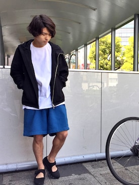 「Lui's（ルイス）のアイテム（マウンテンパーカー）」を使った、イリザワさん（メンズ・170cm）の春コーディネート