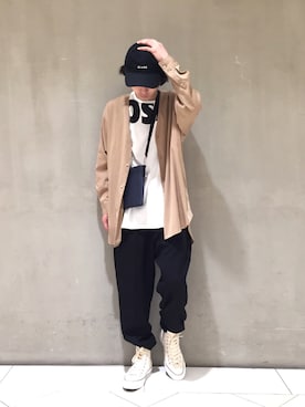 「CLANE（クラネ）のアイテム（キャップ）」を使った、イリザワさん（メンズ・170cm）の春コーディネート