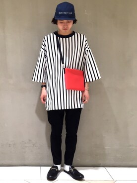「Lui's（ルイス）のアイテム（キャップ）」を使った、イリザワさん（メンズ・170cm）の春コーディネート