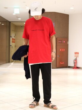 「lot holon（ロットホロン）のアイテム（その他パンツ）」を使った、イリザワさん（メンズ・170cm）の夏コーディネート